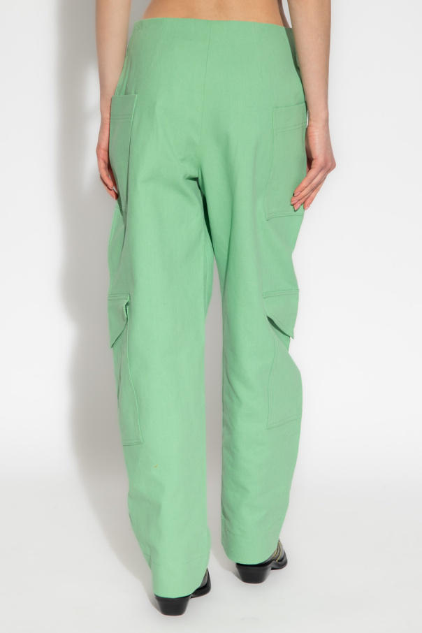 【関税＆送料込み】Ganni Organic Cotton Cargo Trousers Ganni Striped Denim Cargo Trousers - W28 | Coggles